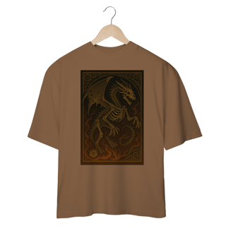 Nome do produto Camiseta Oversized Dragão Esqueleto – Estilo Carta RPG