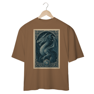 Nome do produto Camiseta Oversized Dragão Estelar – Estilo Carta RPG