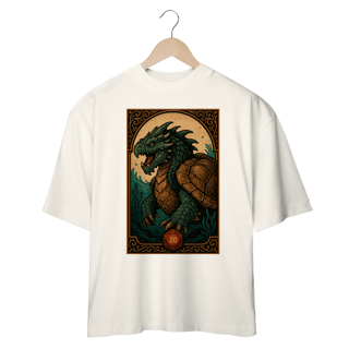 Nome do produto Camisa Oversized Dragão Anfíbio - Estilo Carta RPG