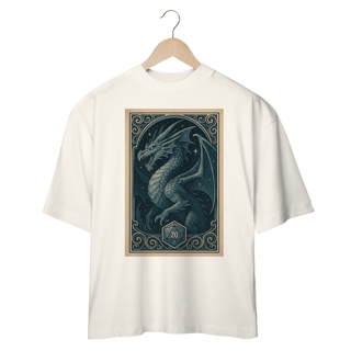 Nome do produto Camiseta Oversized Dragão Estelar – Estilo Carta RPG