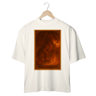 Nome do produto Camiseta Oversized Dragão Vermelho – Estilo Carta RPG