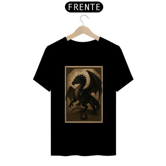 Camiseta Dragão Negro – Estilo Carta RPG