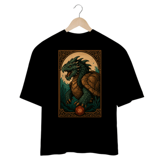 Nome do produto Camisa Oversized Dragão Anfíbio - Estilo Carta RPG