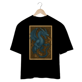 Nome do produto Camisa Oversized Dragão Azul Elemental – Estilo Carta RPG