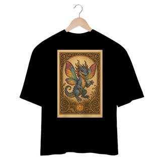 Nome do produto Camiseta Oversized Dragão Fada – Estilo Carta RPG
