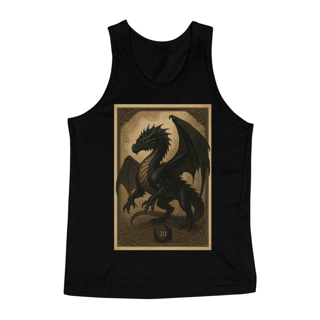 Nome do produto Camiseta Regata Dragão Negro – Estilo Carta RPG
