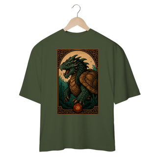 Nome do produto Camisa Oversized Dragão Anfíbio - Estilo Carta RPG