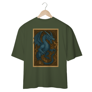 Nome do produto Camisa Oversized Dragão Azul Elemental – Estilo Carta RPG
