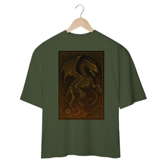 Nome do produto Camiseta Oversized Dragão Esqueleto – Estilo Carta RPG