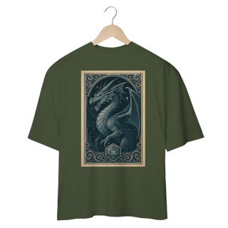 Nome do produto Camiseta Oversized Dragão Estelar – Estilo Carta RPG