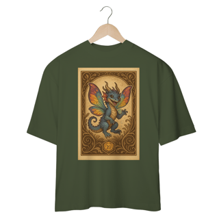 Nome do produto Camiseta Oversized Dragão Fada – Estilo Carta RPG