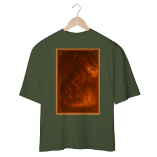 Nome do produto Camiseta Oversized Dragão Vermelho – Estilo Carta RPG