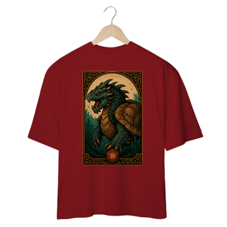 Nome do produto Camisa Oversized Dragão Anfíbio - Estilo Carta RPG