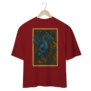 Nome do produto Camisa Oversized Dragão Azul Elemental – Estilo Carta RPG