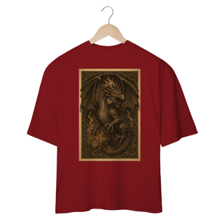 Nome do produto Camiseta Oversized Dragão Clássico – Estilo Carta RPG