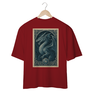 Nome do produto Camiseta Oversized Dragão Estelar – Estilo Carta RPG