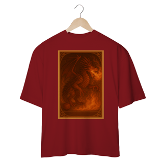 Nome do produto Camiseta Oversized Dragão Vermelho – Estilo Carta RPG