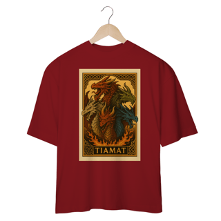 Nome do produto Camiseta Oversized Dragão Tiamat – Estilo Carta RPG