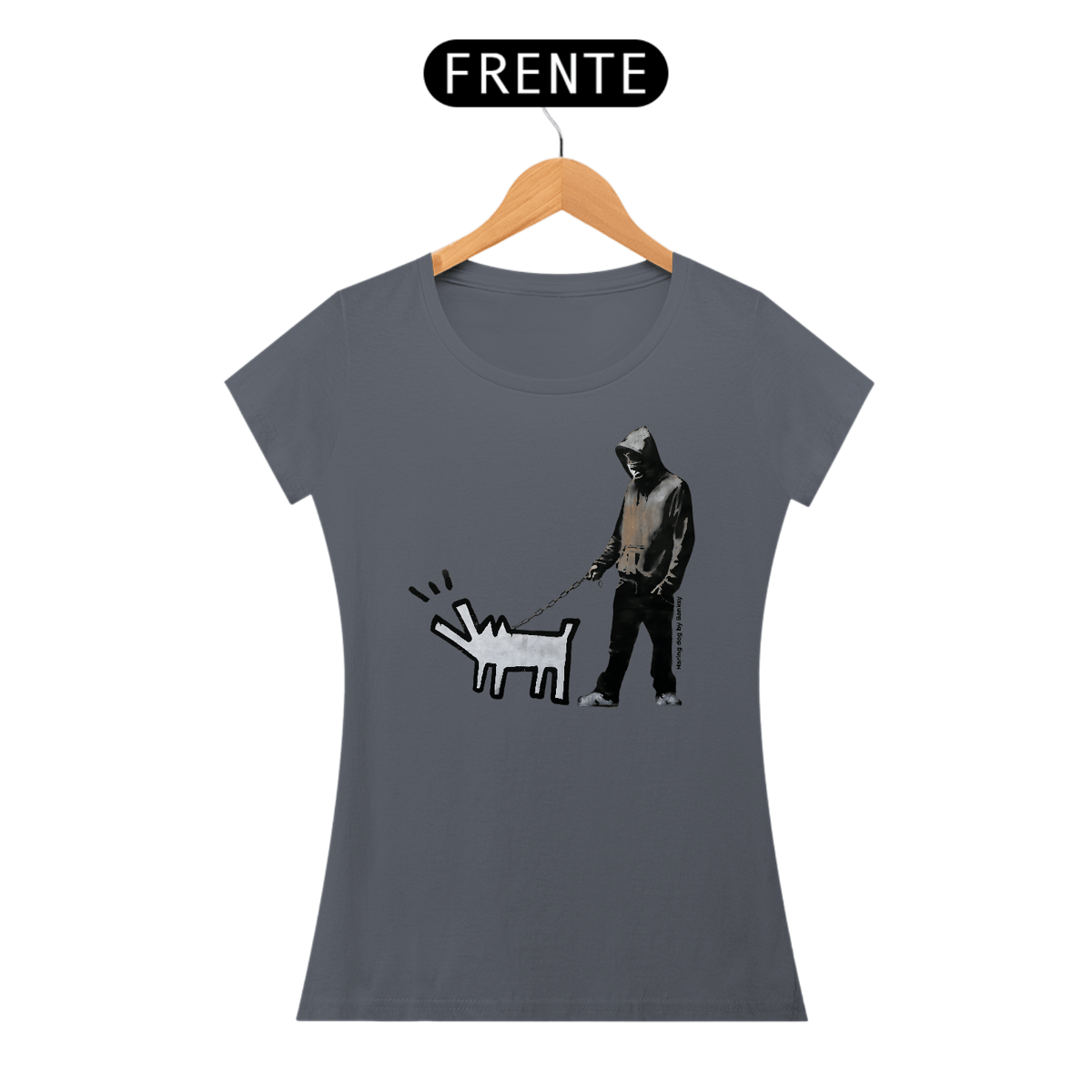 Nome do produto: Haring dog - Banksy (Baby Look Pima)