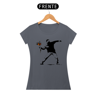 Nome do produto Flower Thrower- Banksy (Baby Look Pima)