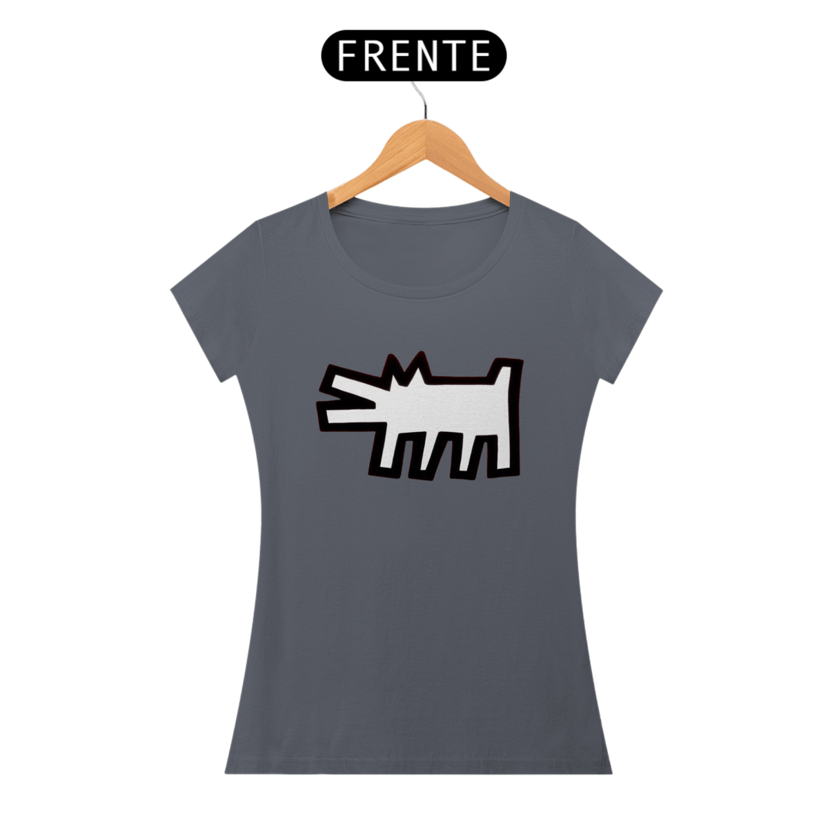 Nome do produto: Barking Dog - Keith Haring (Baby Look Pima)