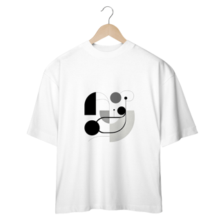 Camiseta com design gráfico de círculos e linhas