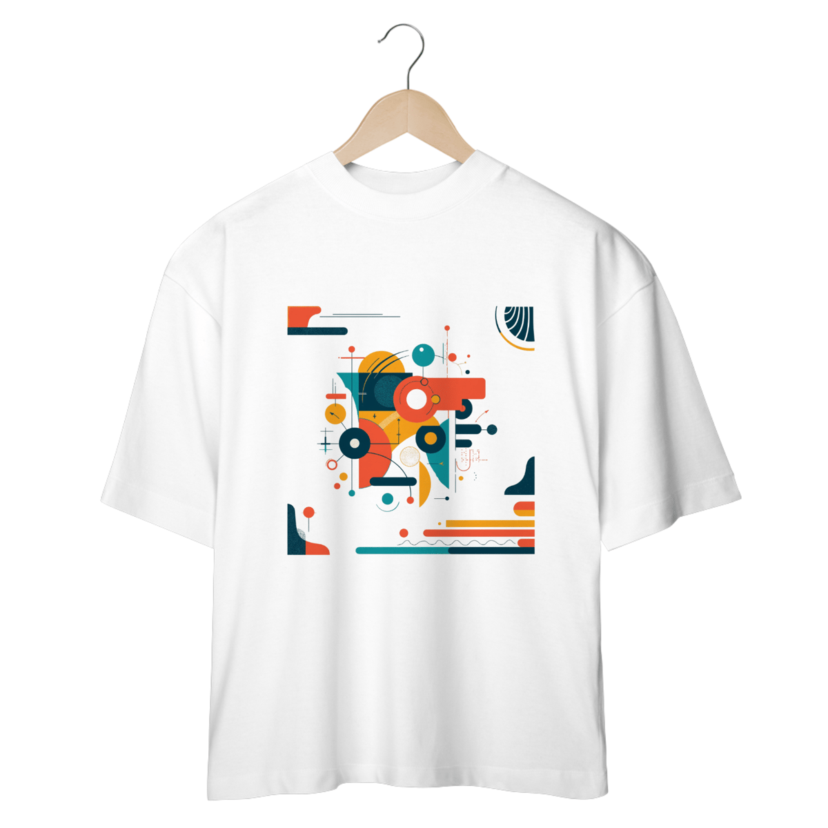 Nome do produto: Camiseta com design gráfico de formas geométricas 