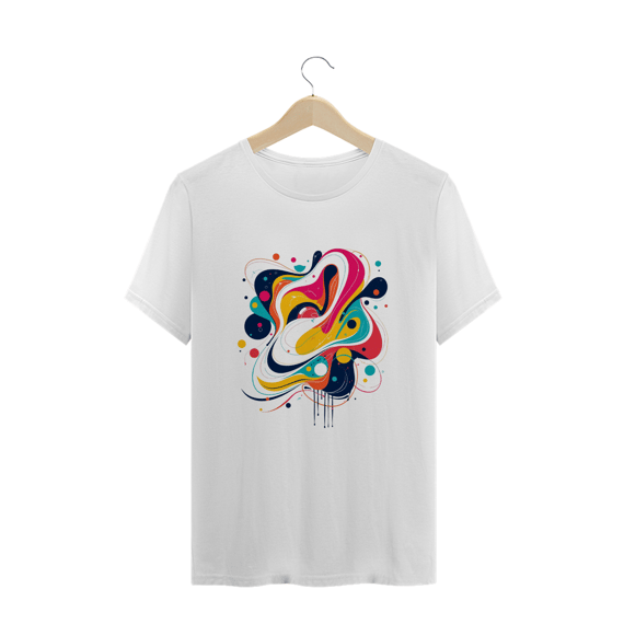 Camiseta Plus Size design gráfico figuras artísticas 