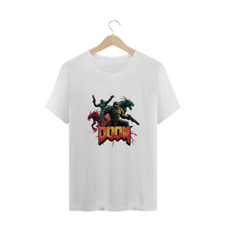 Camiseta Plus Size jogo Doom - enfrentando demônios