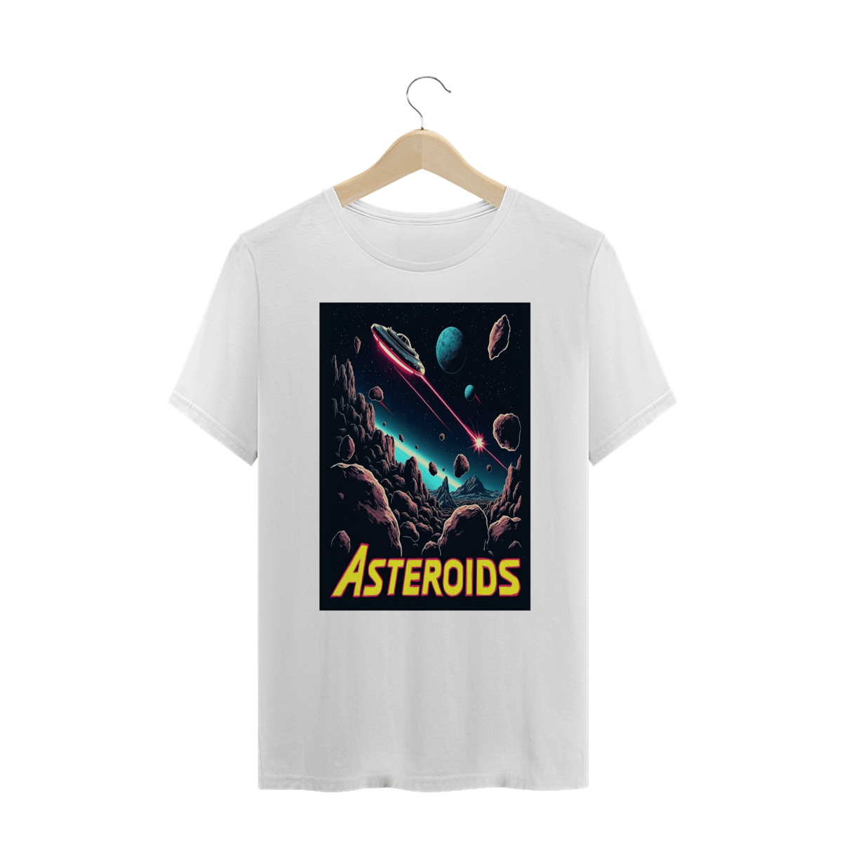 Nome do produto: Camiseta Plus Size jogo Asteroids