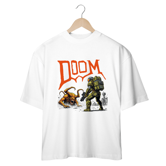 Camiseta jogo Doom - enfrentando demônios