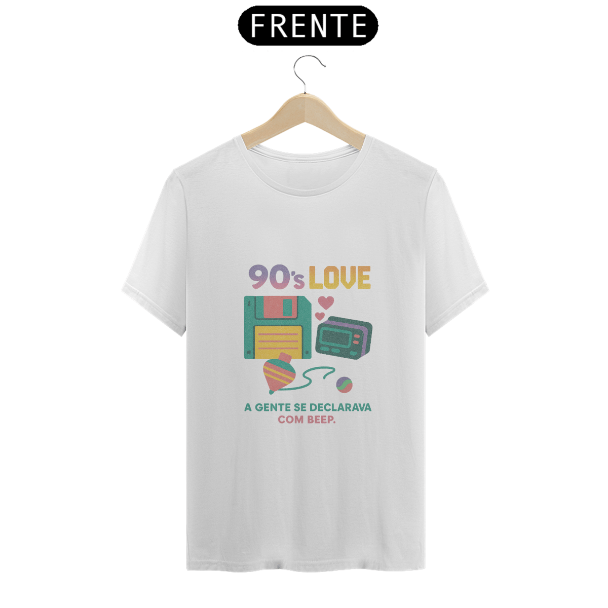 Nome do produto: Camiseta Modelagem Tradicional - A gente se declarava pelo beep