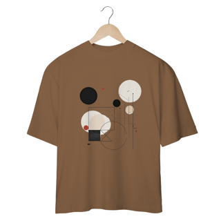 Nome do produto Camiseta com design gráfico de círculos e linhas