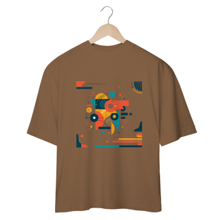 Nome do produto Camiseta com design gráfico de formas geométricas 
