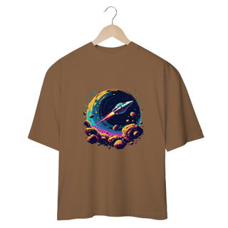 Nome do produto Camiseta jogo Asteroids - nave controlada pelo jogador navegando