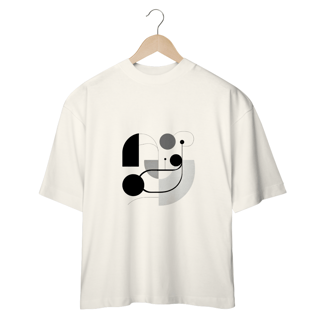 Nome do produto Camiseta com design gráfico de círculos e linhas