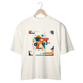 Nome do produto Camiseta com design gráfico de formas geométricas 