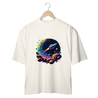 Nome do produto Camiseta jogo Asteroids - nave controlada pelo jogador navegando