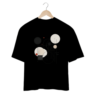 Nome do produto Camiseta com design gráfico de círculos e linhas