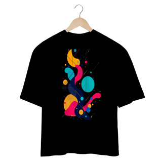 Nome do produto Camiseta com design gráfico de círculos e linhas