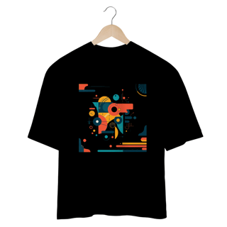 Nome do produto Camiseta com design gráfico de formas geométricas 