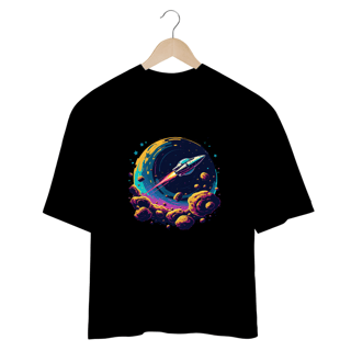 Nome do produto Camiseta jogo Asteroids - nave controlada pelo jogador navegando