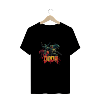 Nome do produto Camiseta Plus Size jogo Doom - enfrentando demônios