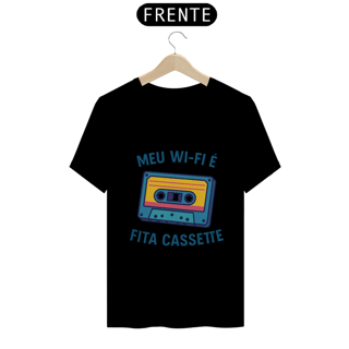 Nome do produto Camiseta Tradicional - Meu Wi-Fi é fita cassete