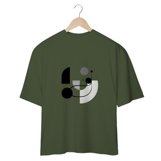 Nome do produto Camiseta com design gráfico de círculos e linhas