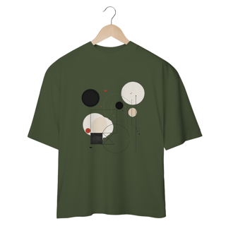 Nome do produto Camiseta com design gráfico de círculos e linhas