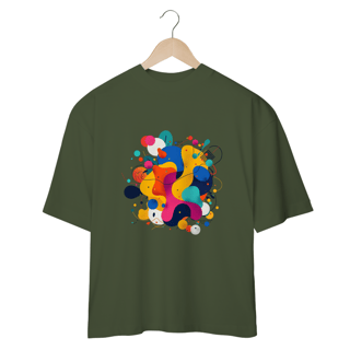 Nome do produto Camiseta com design gráfico de círculos e linhas