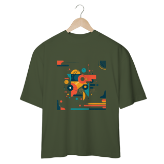 Nome do produto Camiseta com design gráfico de formas geométricas 