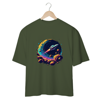 Nome do produto Camiseta jogo Asteroids - nave controlada pelo jogador navegando