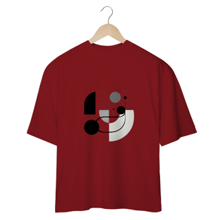 Nome do produto Camiseta com design gráfico de círculos e linhas